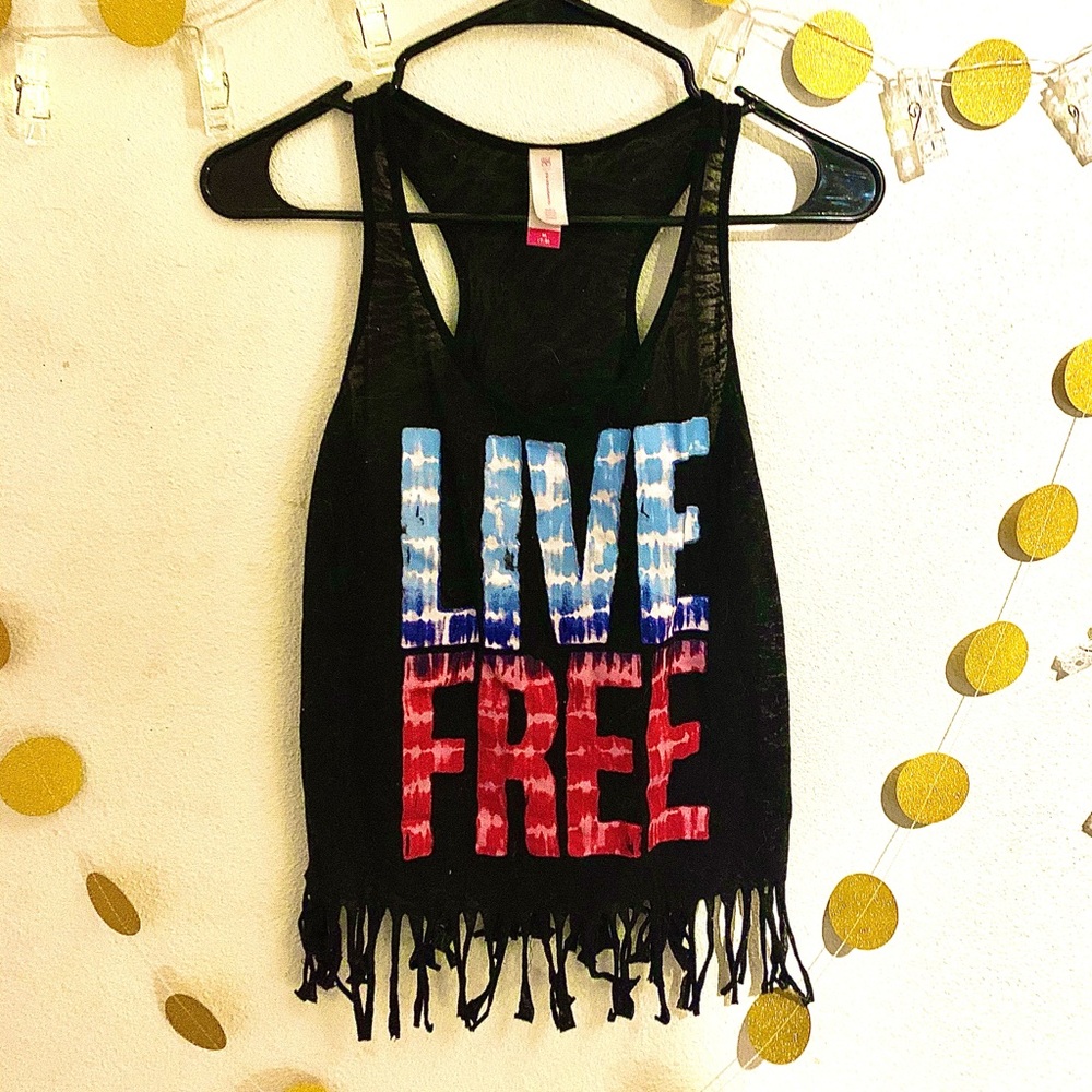 LIVE FREE Sheer Boho Tank Top